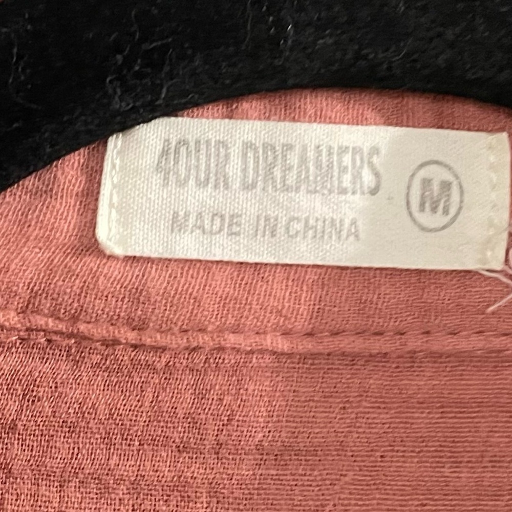 4OUR DREAMERS Linen Oversized Blouse Putty Clay M - Picture 5 of 5